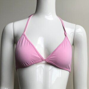 Billabong solid white & baby pink reversible triangle bikini top